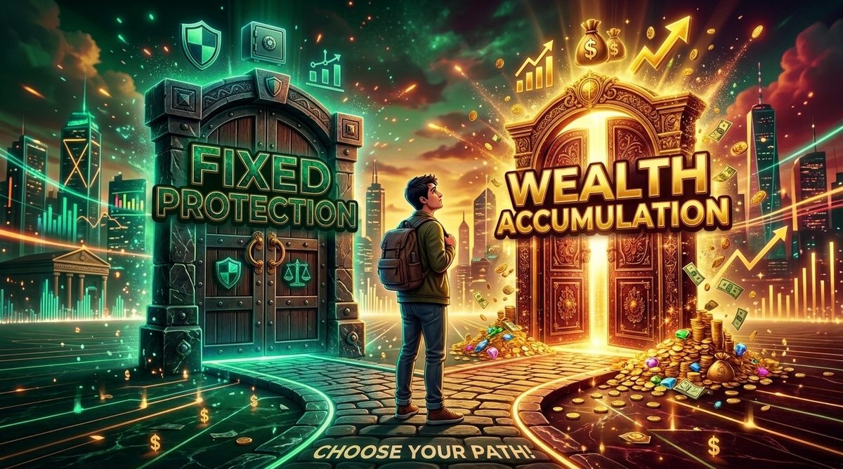 Fixed protection versus wealth accumulation: how policy design shifts the balance between pure death benefit coverage and compounding cash value
