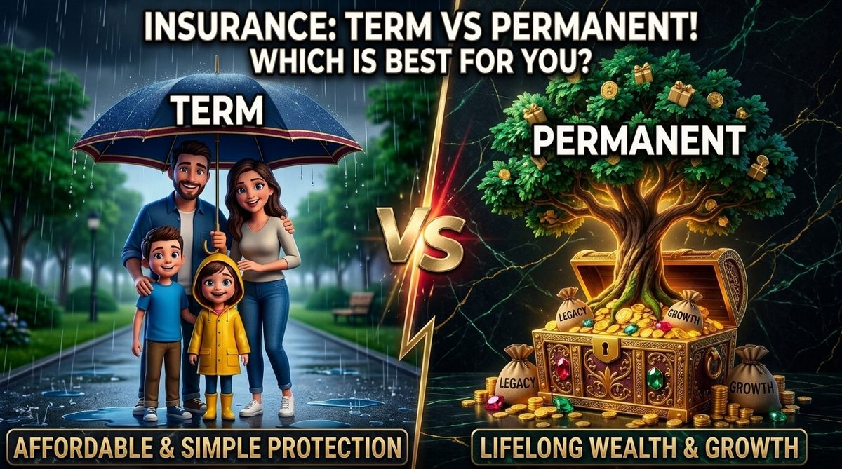 Term versus permanent coverage: how the pieces combine in a well-designed policy, with a term rider holding up the death benefit while paid-up additions build cash value